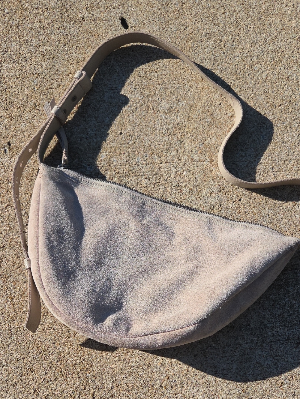 The Sak Suede Crossbody Belt Bag in Taupe